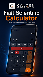 Calqen scientific calculator Android screen